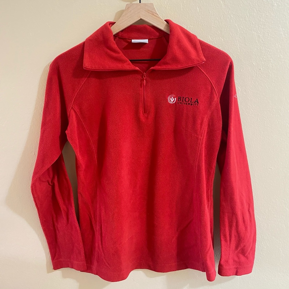 Biola University Red Quarter-Zip Fleece Sweatshirt